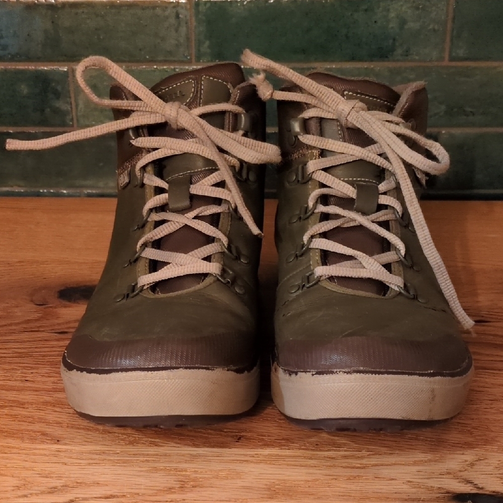 Merrell Dusty Olive Hiking Boots Mens 10.5 Leather Trail Shoes - Picture 2 of 10